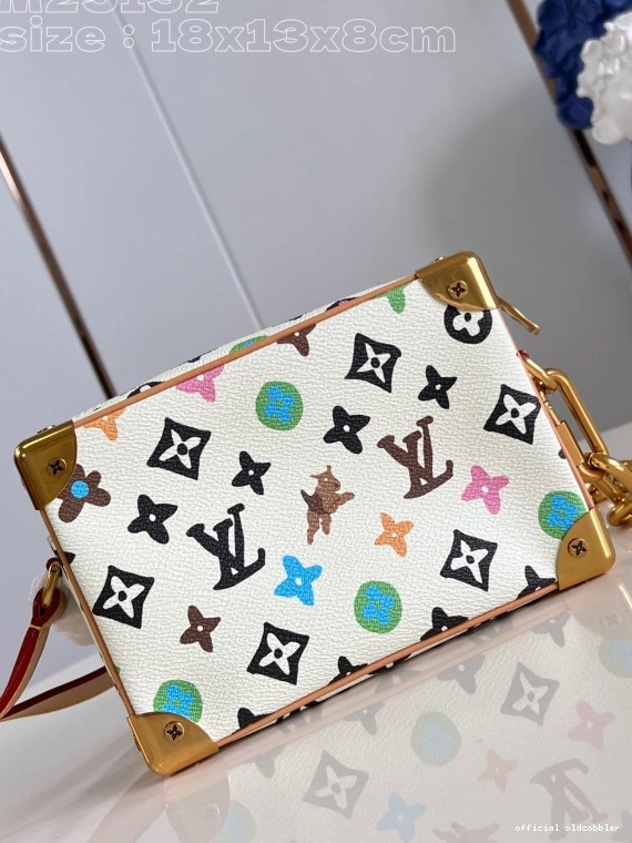 Official oldcobbler MINI LOUIS TRUNK-18.5*13*8cm SOFT VUITTON 0812
